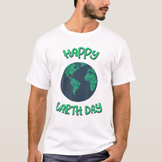 T-shirt Happy Jour des terres Globe (Devant)
