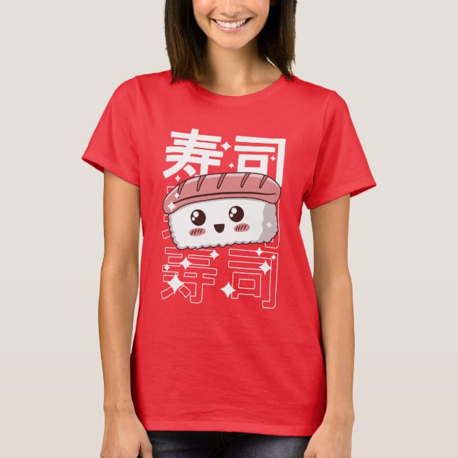 T-shirt Happy Kawaii Sushi Japonais Alimentation Lover cad (Devant)