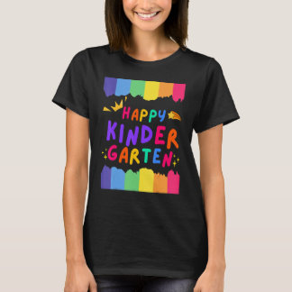 T-shirt Happy Kindergarten Rainbow First Day Of Back Schoo