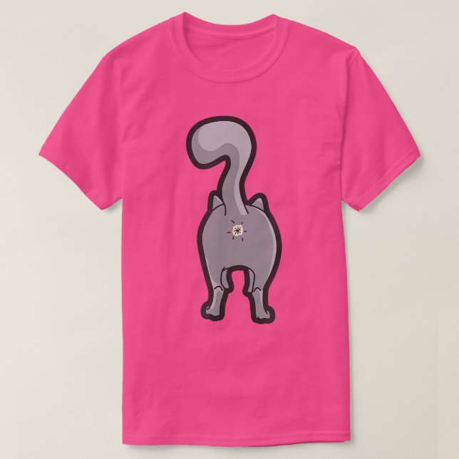 T-shirt Happy Kitty Cat Butt  (Design devant)