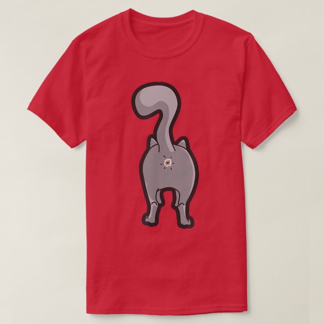 T-shirt Happy Kitty Cat Butt (Design devant)