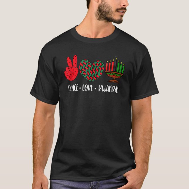 T-shirt Happy Kwanzaa Peace Love Kwanzaa Black Culture Cel (Devant)