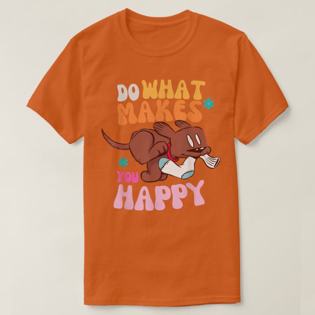 T-shirt Happy Labrador Retro Hippie 60s (Design devant)