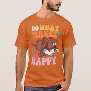 T-shirt Happy Labrador Retro Hippie 60s