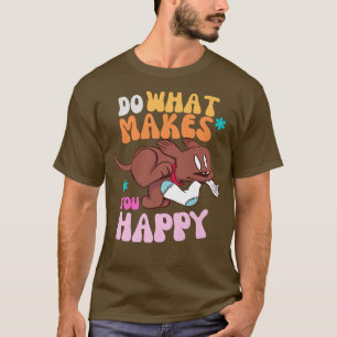 T-shirt Happy Labrador Retro Hippie 60s