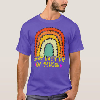 T-shirt Happy Last Day of School Rainbow Teacher Student G
