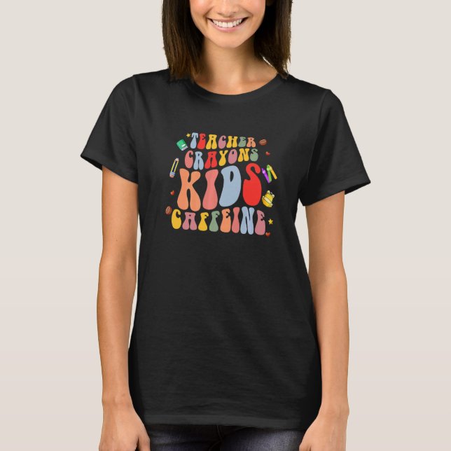 T-shirt Happy Last Day of School Teachers Crayons Kids Caf (Devant)