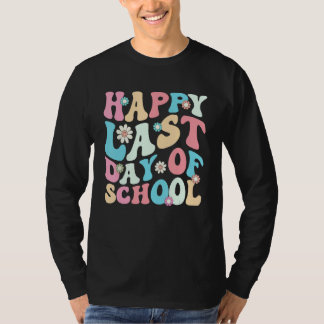 T-shirt Happy Last Days Of School Teacher Kids Retro Groov