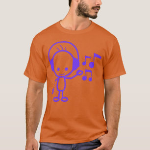 T-shirt Happy Little Man Music Écoute Musical Notes Amusan
