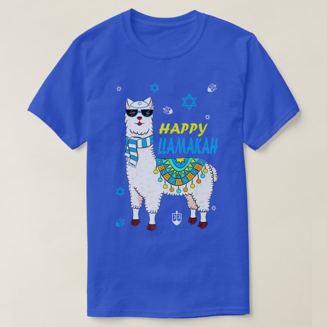 T-shirt Happy Llamakah Chanukah Llama Dreidel Hanukkah Jew (Design devant)