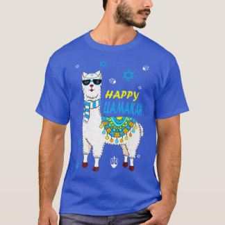 T-shirt Happy Llamakah Chanukah Llama Dreidel Hanukkah Jew
