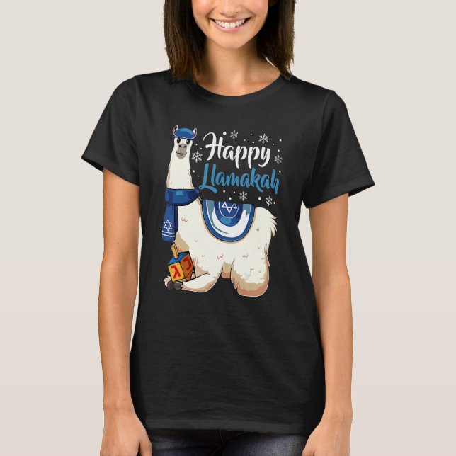 T-shirt Happy Llamakah Hanukkah Chanukkah Jewish Holiday M (Devant)