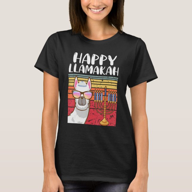 T-shirt Happy Llamakah Jewish Llama   Hanukkah Pajamas Cha (Devant)