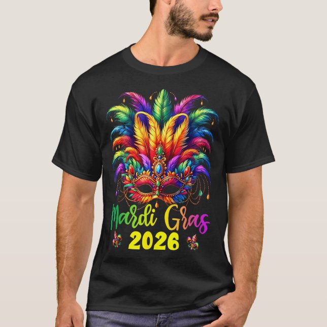 T-shirt Happy Mardi Gras 2026 Jester Hat New Orleans Men W (Devant)