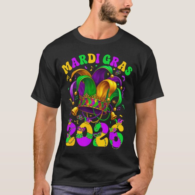 T-shirt Happy Mardi Gras Carnival Mardi Gras 2026 Jester M (Devant)