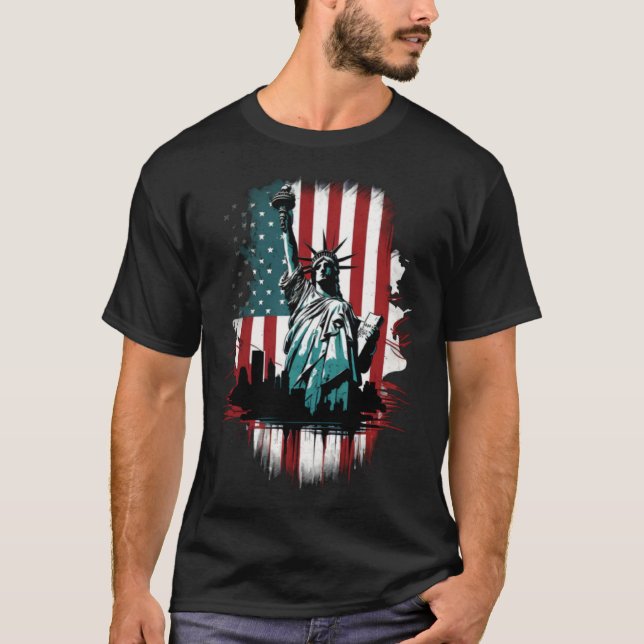 T-shirt Happy Memorial Day New York NY City Skyline USA Am (Devant)