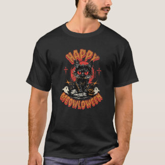 T-shirt Happy Meowloween Costume Feline Amoureux de les ch