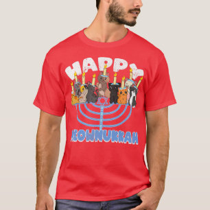 T-shirt Happy Meownukkah Chats sur Minorah pour Hanoukka C