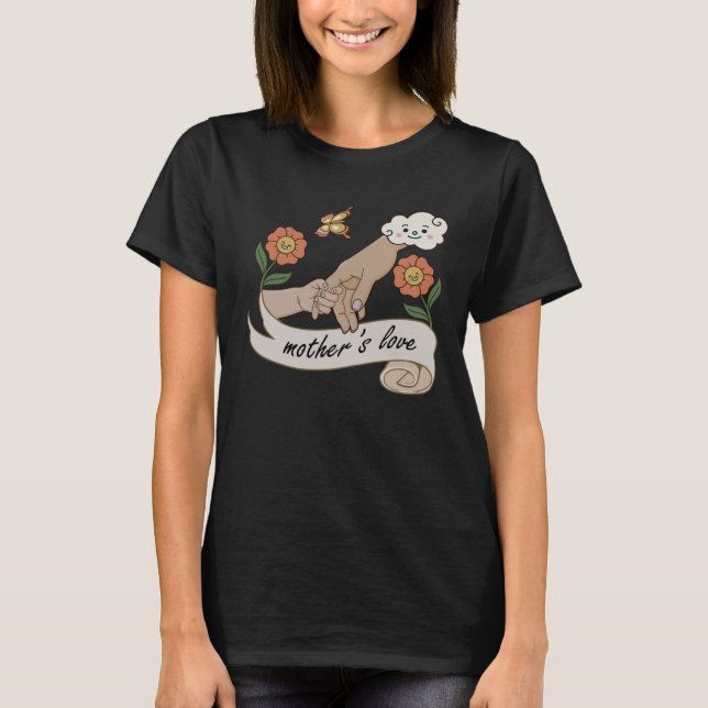 T-shirt Happy Mother s day Cute Flower Groovy for women mo (Devant)