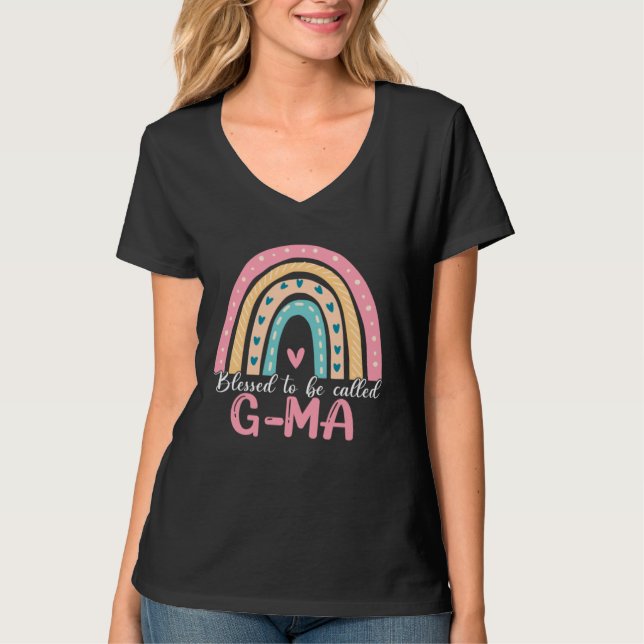 T-shirt Happy Mothers Day Blessed To Be Called G Ma Rainbo (Devant)