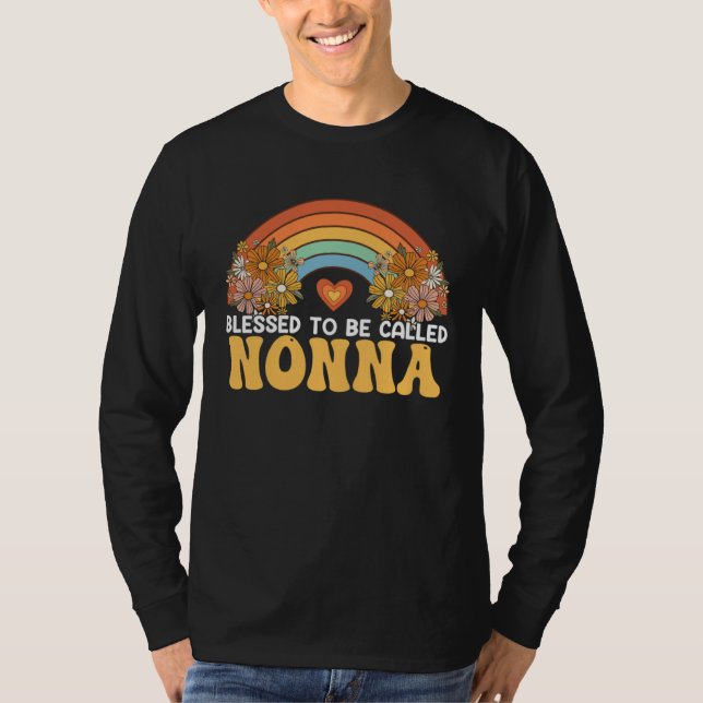 T-shirt Happy Mothers Day Blessed To Be Called Nonna Rainb (Devant)