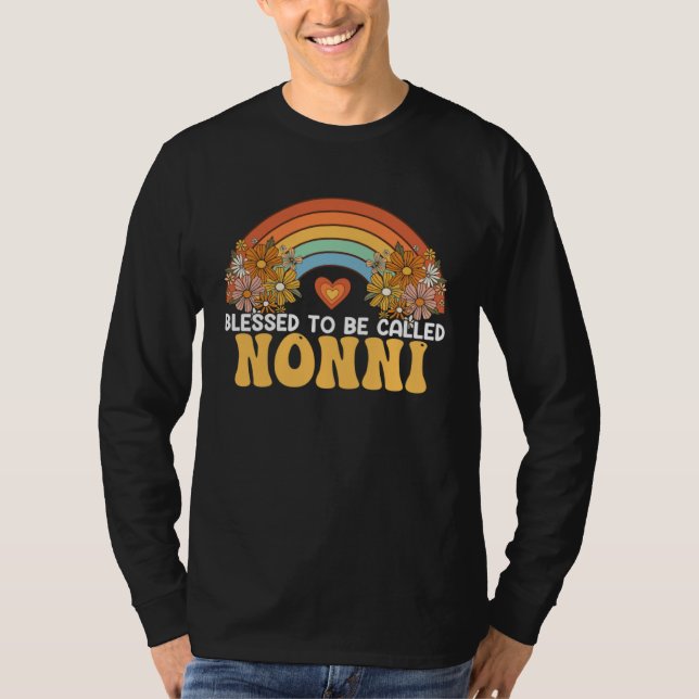 T-shirt Happy Mothers Day Blessed To Be Called Nonni Rainb (Devant)