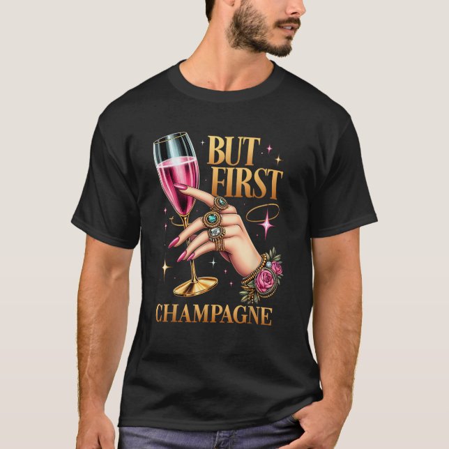 T-shirt Happy New Year 2025 But First Champagne Celebratio (Devant)