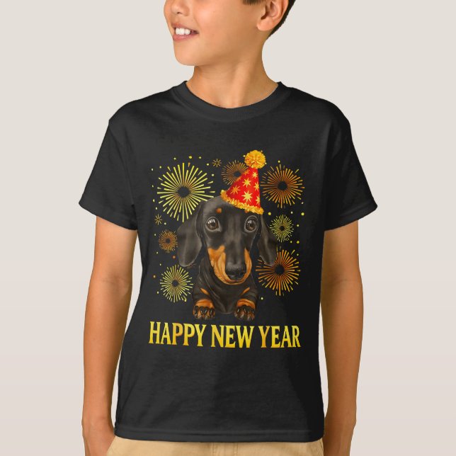 T-shirt Happy New Year 2026 Dachshund Fireworks New Years  (Devant)