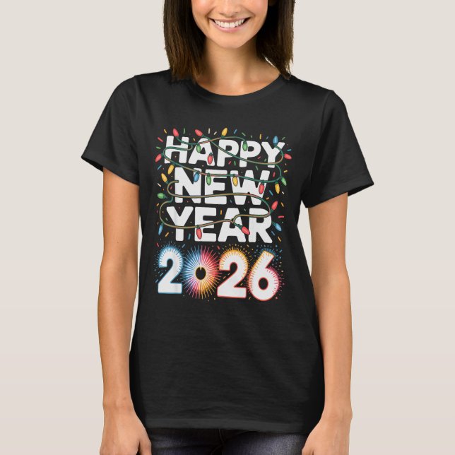 T-shirt Happy New Year 2026 Sparkle Shirt For Women  (Devant)