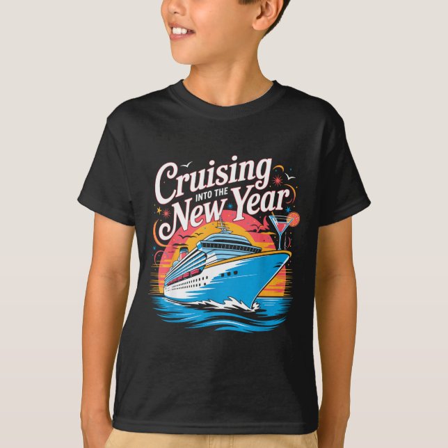 T-shirt Happy New Year Family Cruise Matching Celebration  (Devant)