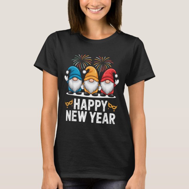T-shirt Happy New Year Gnomes For Party Lovers And Festive (Devant)