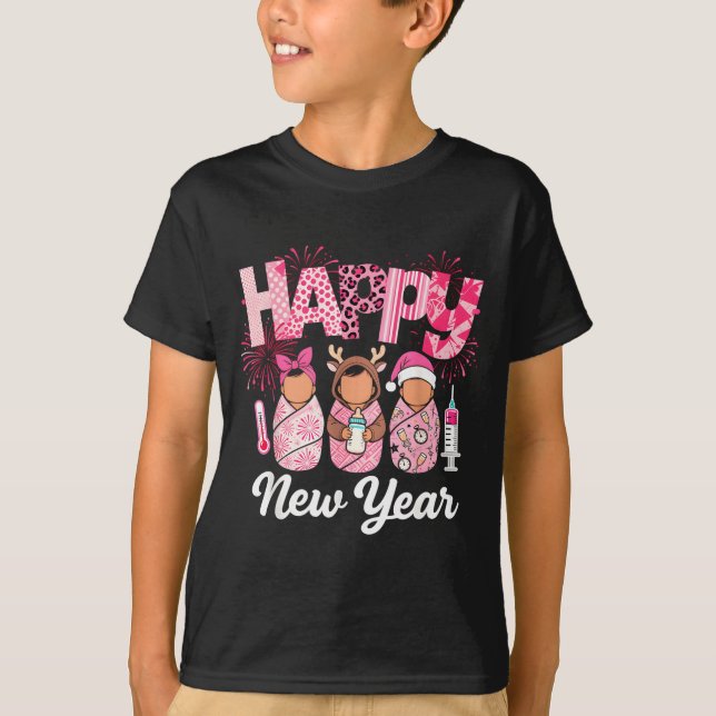 T-shirt Happy New Year Labor Delivery L&amp;d Nurse Nye Pa (Devant)