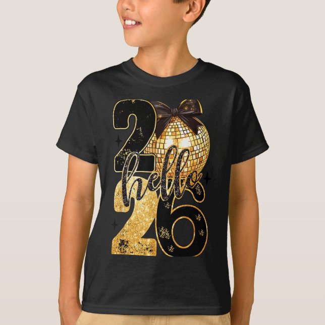 T-shirt Happy New Year Party 2026 Ballon Family Matching M (Devant)