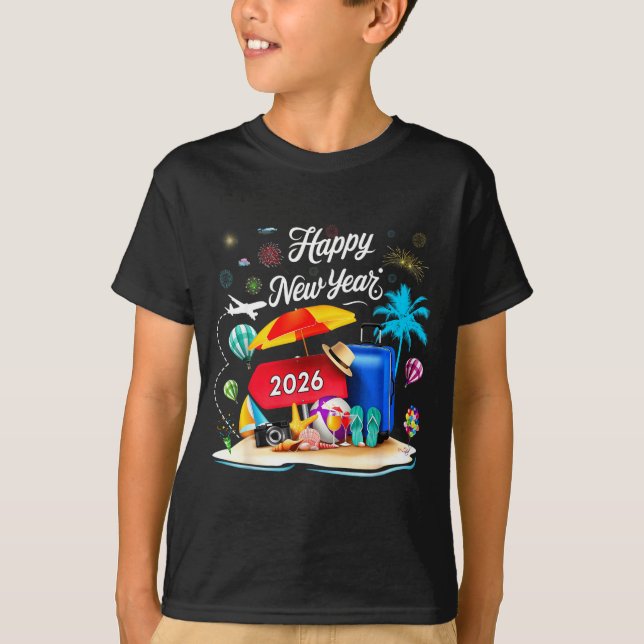 T-shirt Happy New Year Party 2026 Family Matching Vacation (Devant)