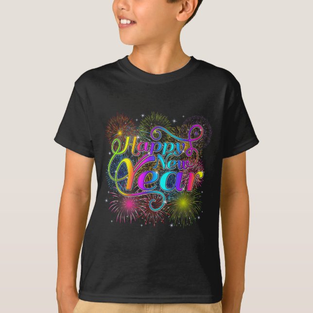 T-shirt Happy New Year Party New Years Eve 2026 Fireworks  (Devant)
