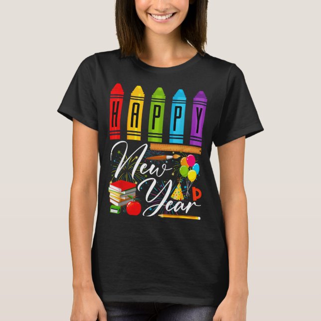 T-shirt Happy New Year Teacher Fireworks New Years Eve Par (Devant)