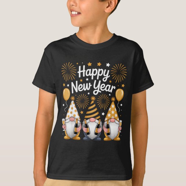 T-shirt Happy New Years Eve Party Gnomes Matching Family  (Devant)