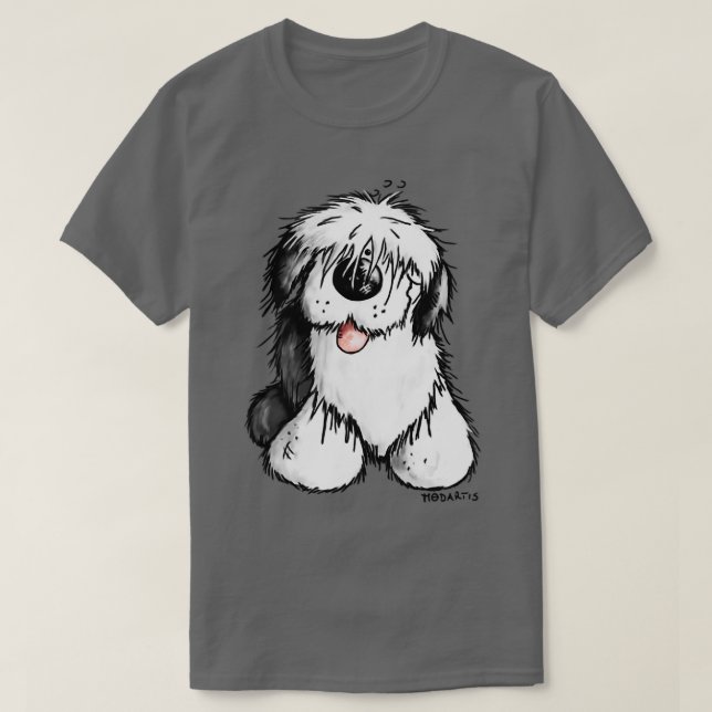 T-shirt Happy Old English Sheepdog I For A Dog Or Bobtail  (Design devant)