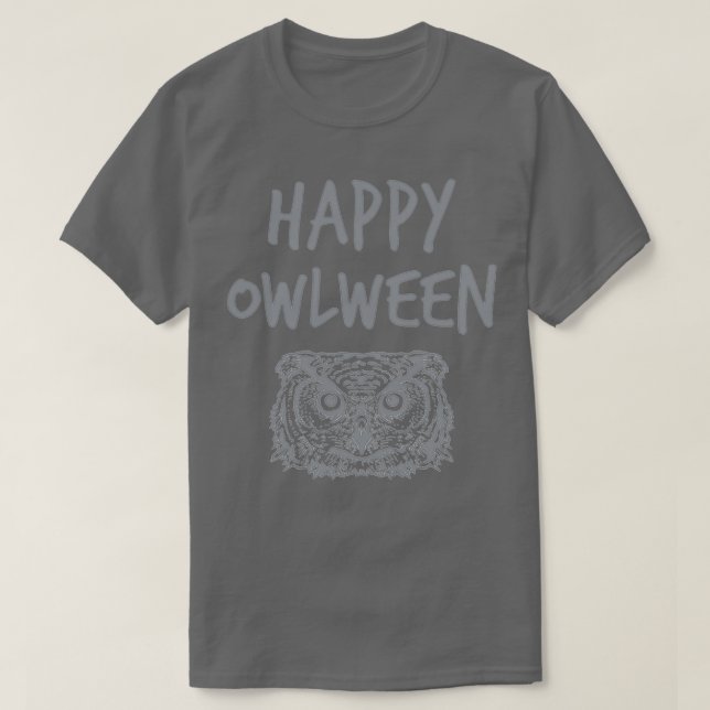 T-shirt Happy Owlween Happy Halloween Monster Trick Ou Tre (Design devant)