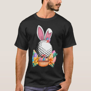 T-shirt Happy Pâques Golf Ball Bunny Oreilles Panier Est