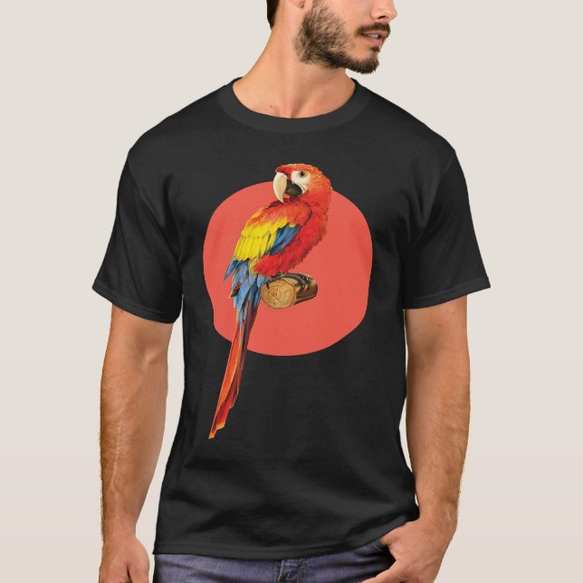 T-shirt Happy Parrot Bird  Detailed Graphic (Devant)