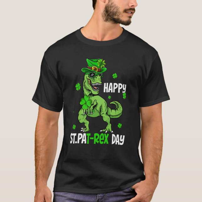 T-shirt Happy Pat Rex Day Shamrock Dinosaur Ireland St Pat (Devant)