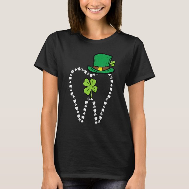 T-shirt Happy Patrick Day Dentist Dental Leprechaun Tooth  (Devant)