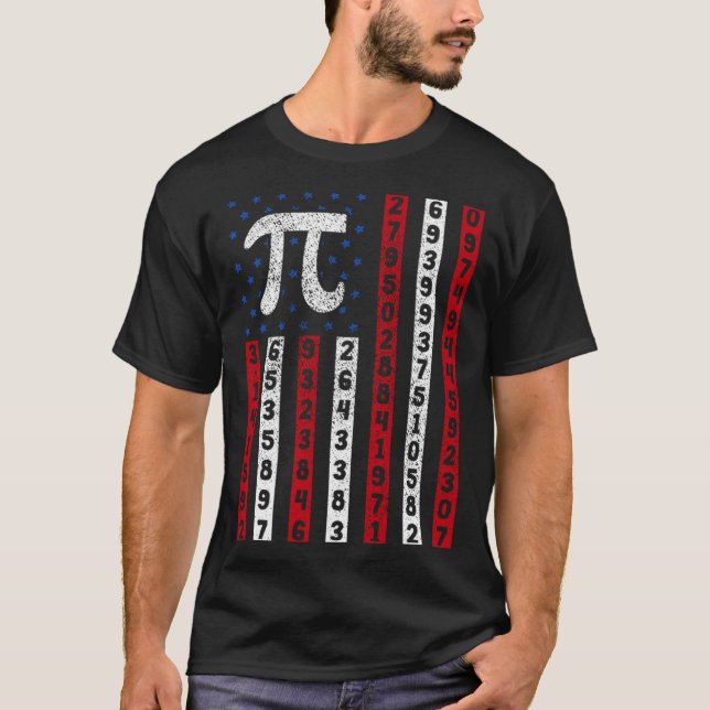 T-shirt Happy Pi Day American Flag Kids Math Teacher Stude (Devant)