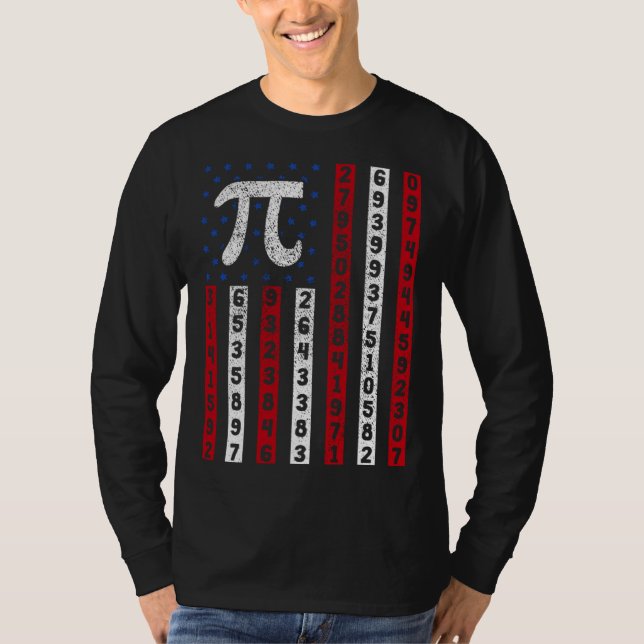 T-shirt Happy Pi Day American Flag Kids Math Teacher Stude (Devant)