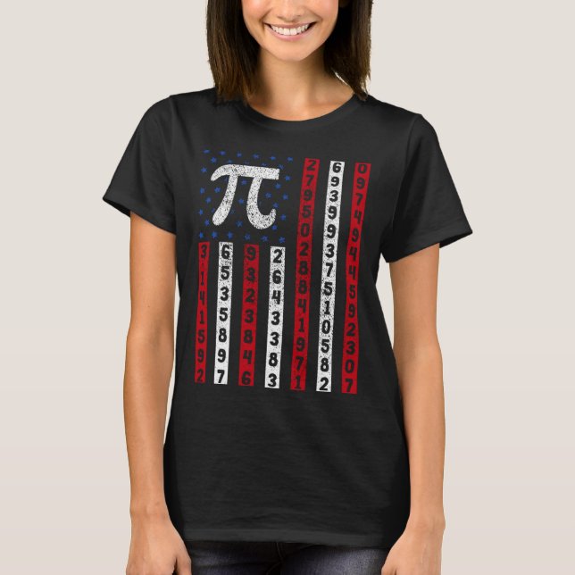 T-shirt Happy Pi Day American Flag Kids Math Teacher Stude (Devant)