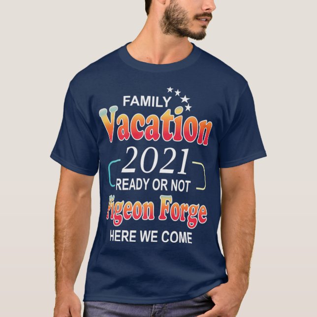 T-shirt Happy Pigeon Forge Famille Vacation 2021 Étoiles (Devant)
