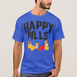 T-shirt Happy Pills, Funny Corgi, Love Amoureux des chiens