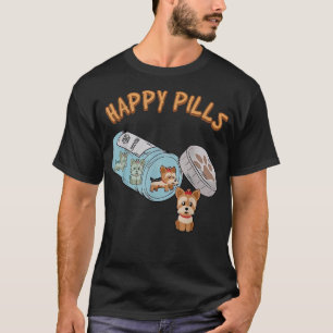 T-shirt Happy Pills Funny Yorkshire Terrier Amoureux des c