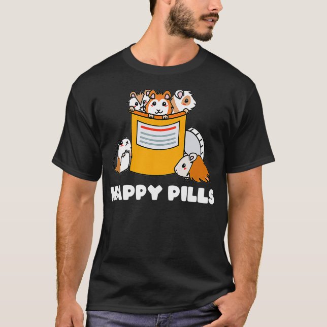 T-shirt Happy Pills Guinea Pig Funny Cute Guinea Pig Premi (Devant)
